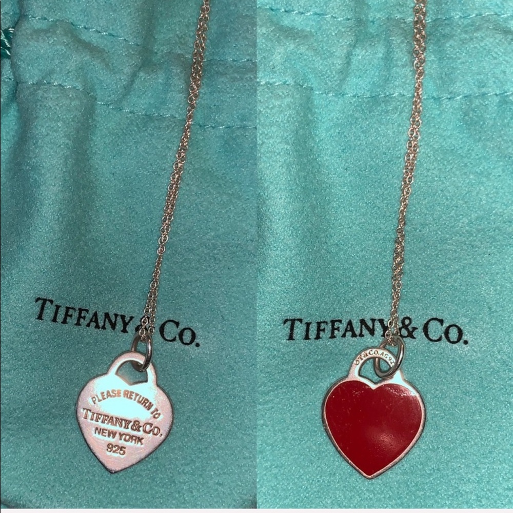 Tiffany & Co. Red enamel pendant 40cm/ 16in
